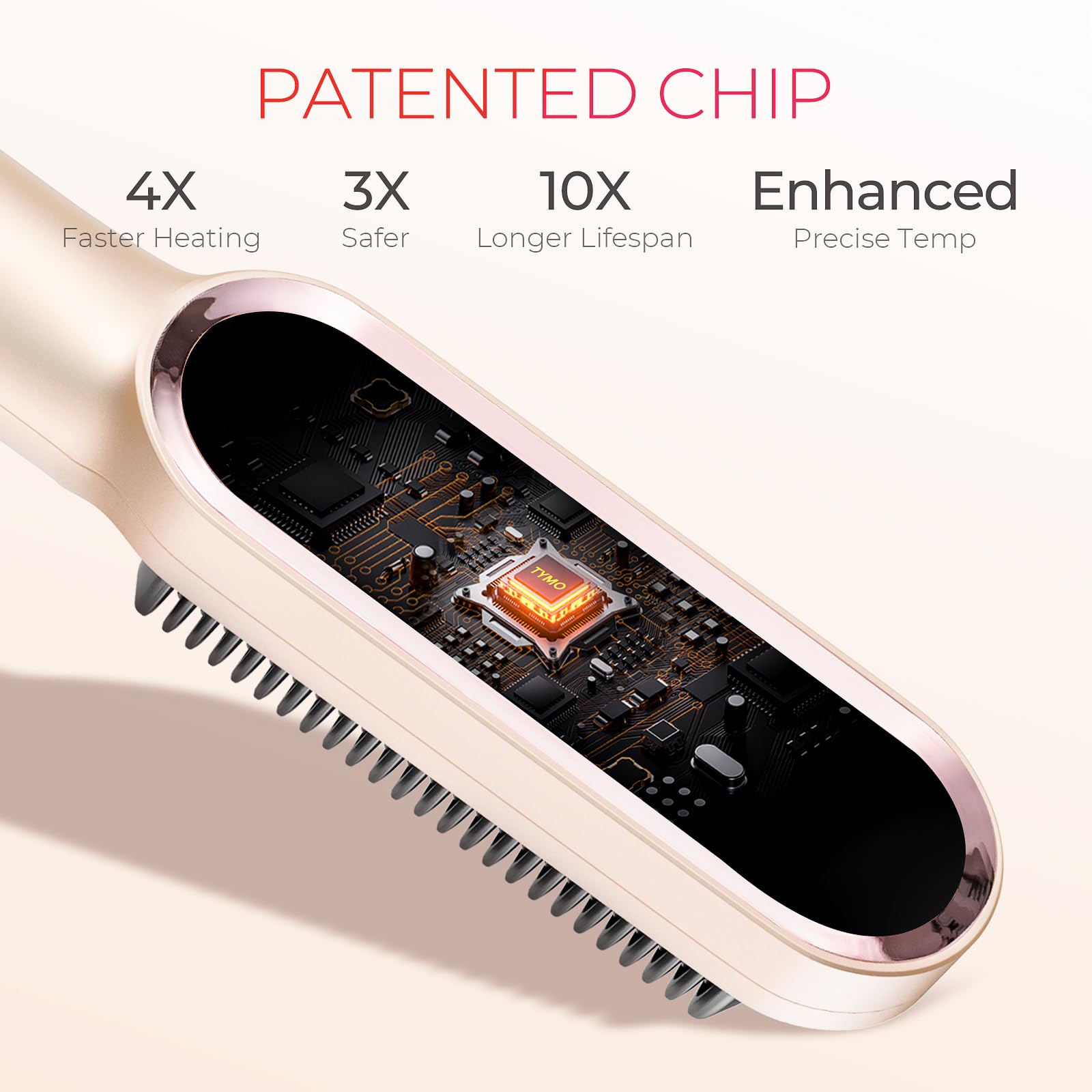 TYMO RING Hair Straightener Brush Anti-Scald Ceramic Heated Straightening ? TYMO RING Hair Straightener Brush, Anti-Scald Ceramic Heated  main image 2