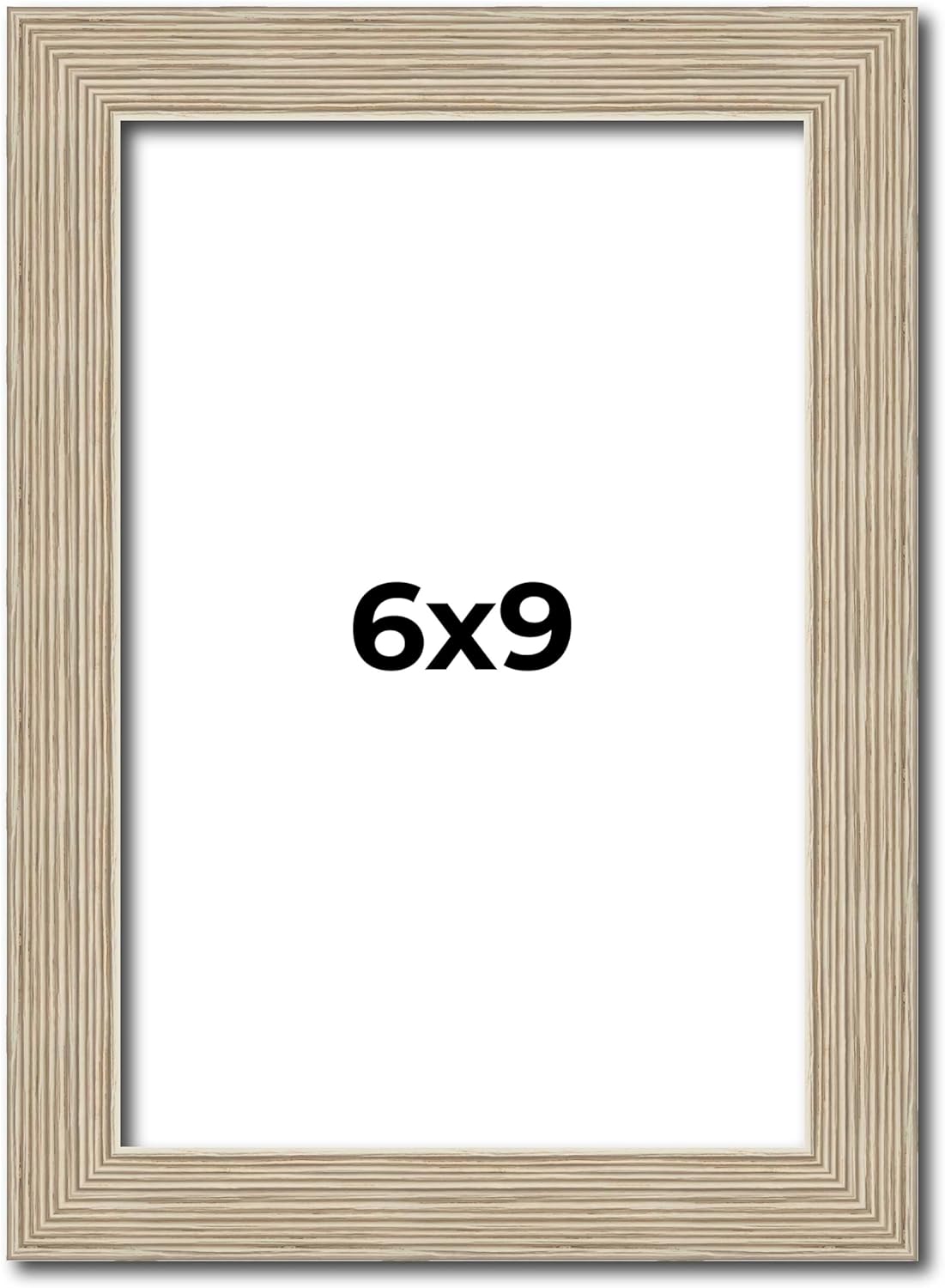 6x9 Frame Grey Solid Wood Picture Frame Width 1 Inches | Interior Frame Depth 0.5 Inches | Weatherly Distressed Photo Frame Complete with UV Acrylic, Foam Board Backing & Hanging Hardware