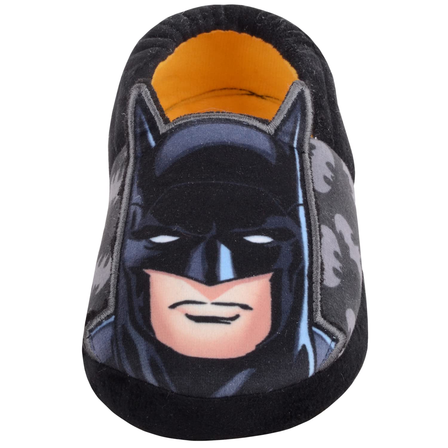 ABSOLUTE FOOTWEAR Childrens Kids Boys Cartoon Super Hero Patterned Slogan Contrasting Slippers - Black - US Infant 11