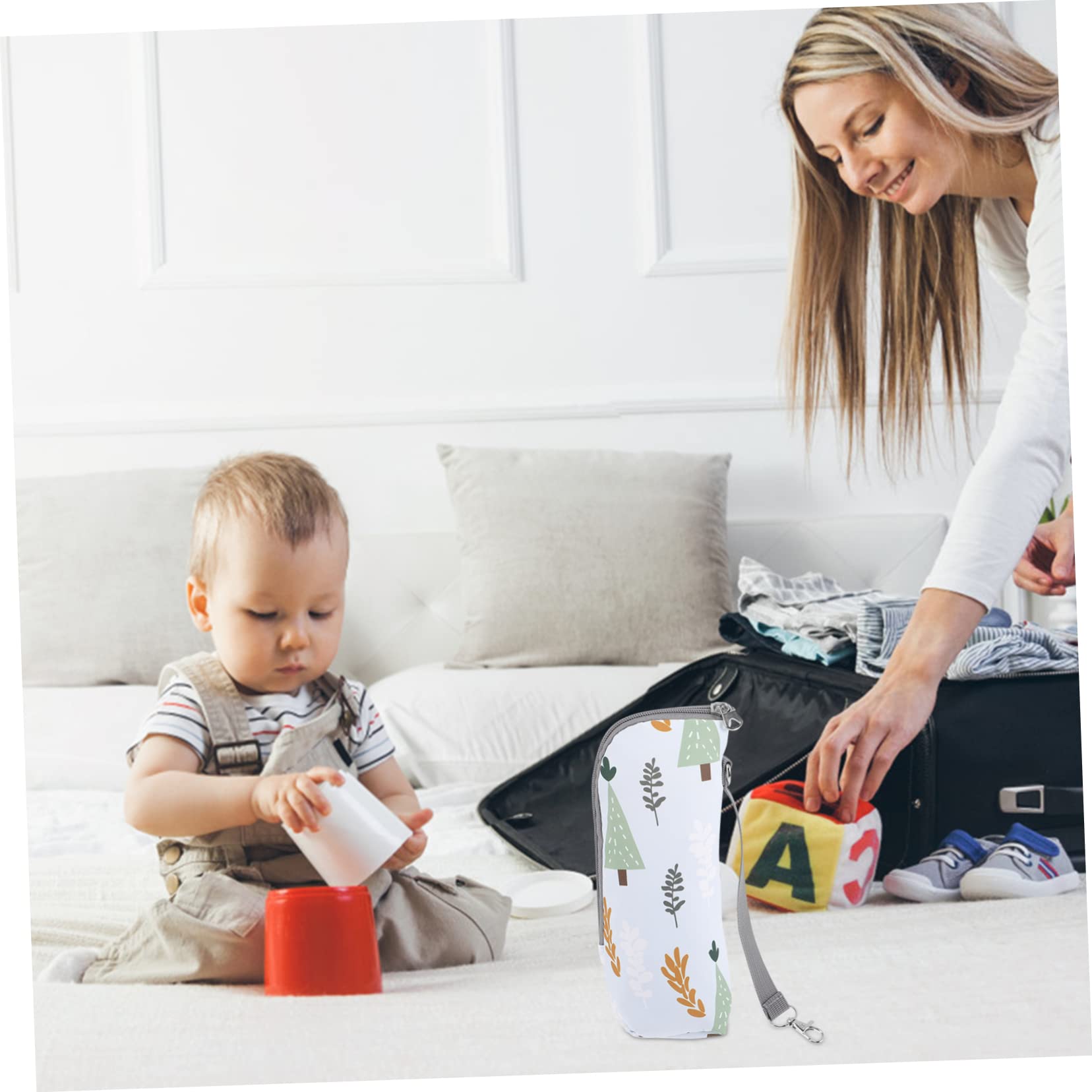 SHOWERORO 5pezzi Borsa Termica Per Bottiglie Di Latte Per Sacchetto Portatile Per Allattamento Mantiene Caldo Ore Accessorio Per Passeggino Design Pratico Per Mamme Movimento