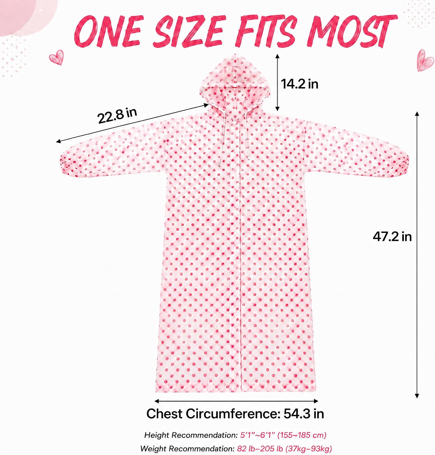 9 Pcs 3 Colors Reusable Rain Ponchos, EVA Waterproof Raincoat with Drawstring for Adults, Men, Women, Fashion Hooded Rain Coats Jacket with Polka Dot Pattern for Camping, Travelling