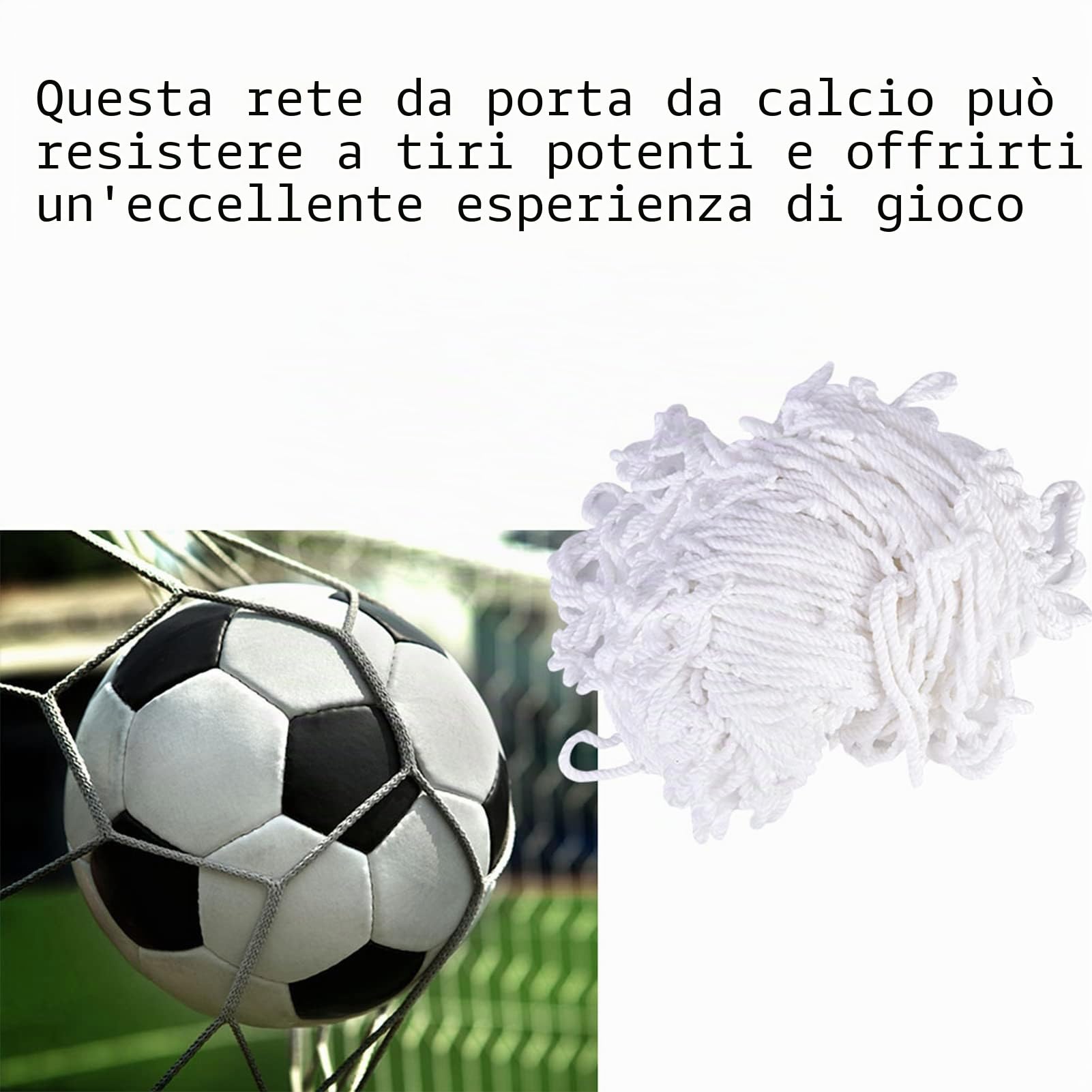 Yosoo Rete da Calcio in Fibra di Polipropilene, 3x2m, per Allenamento e Partite Sportive