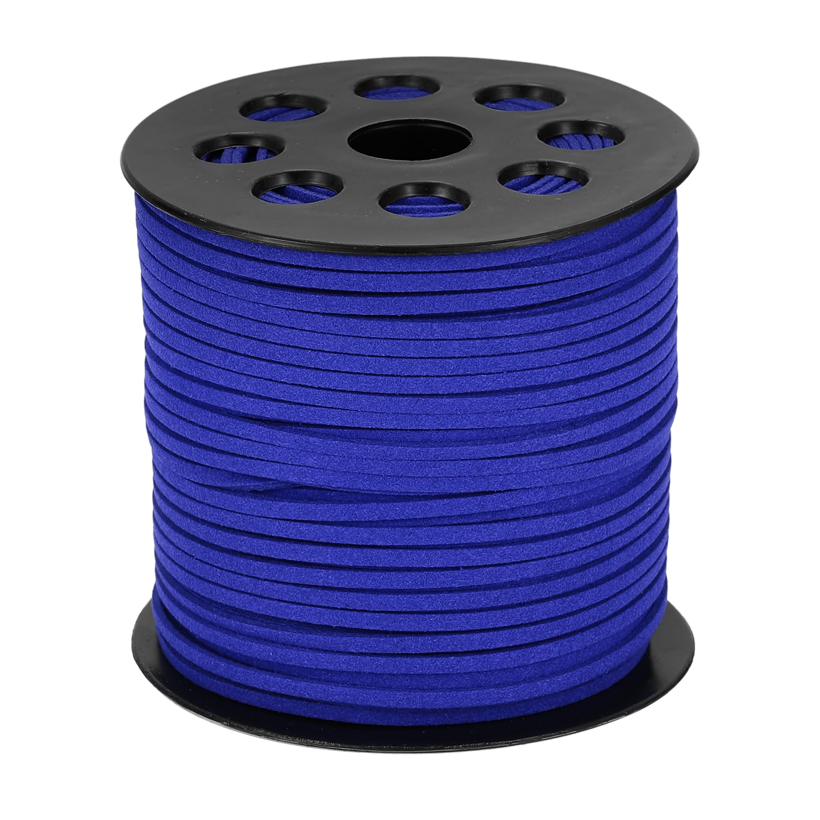 sourcing map 98 Yards x 0.1"(2.6mm) Faux Leather Cord, Flat Suede Cord Leather Strip Braiding String Lace for Jewelry Making Bracelet Necklace Beading Making DIY Crafts, Bright Blue