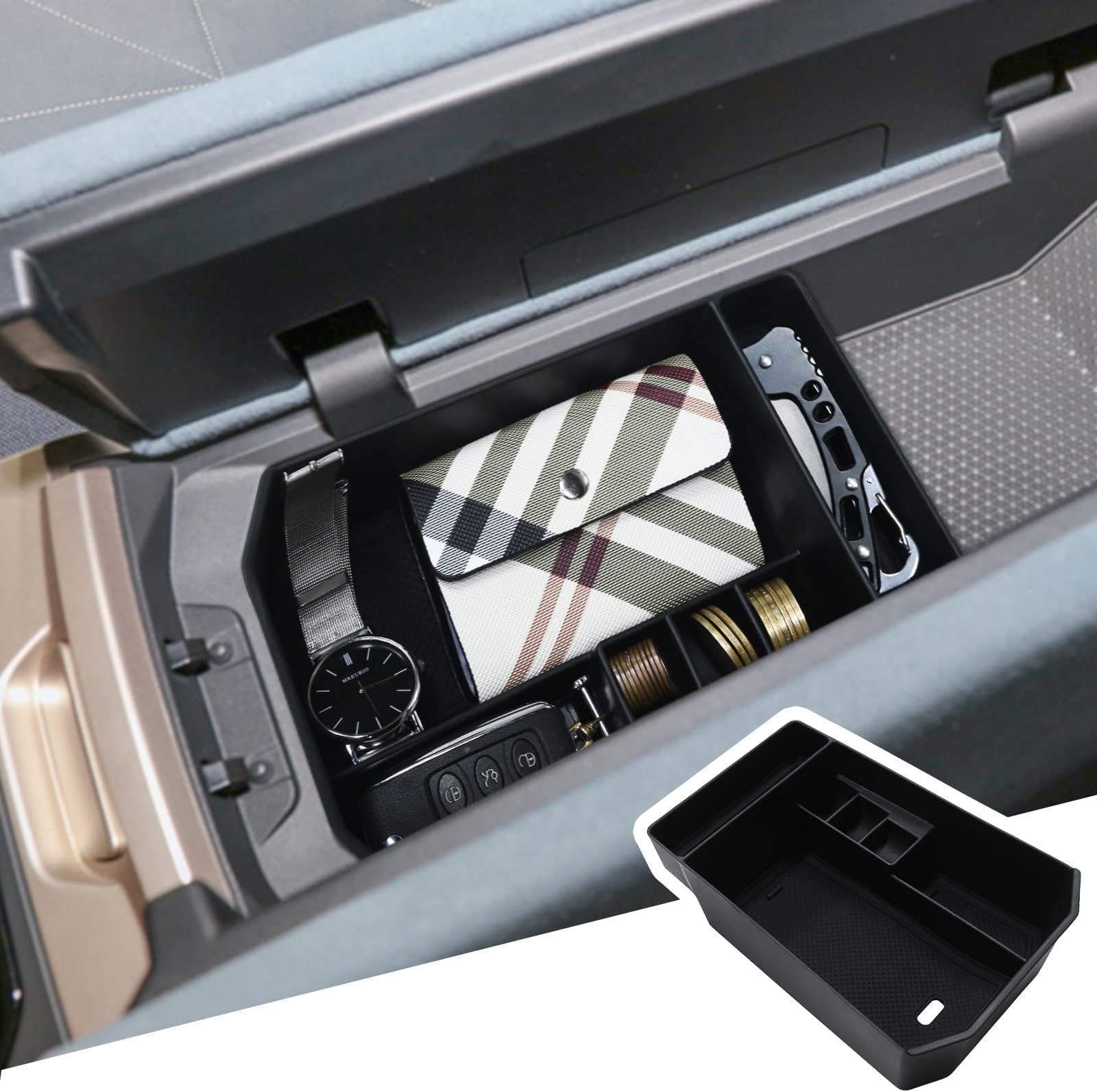 BIBIBO [Upgraded for 2024 2025 2026 BMW iX Accessories 2023-2026 BMW iX Center Console Organizer for 2023-2026 BMW iX (I20) Insert Middle Armrest Storage Box 2024 iX Accessories Console Tray Ix