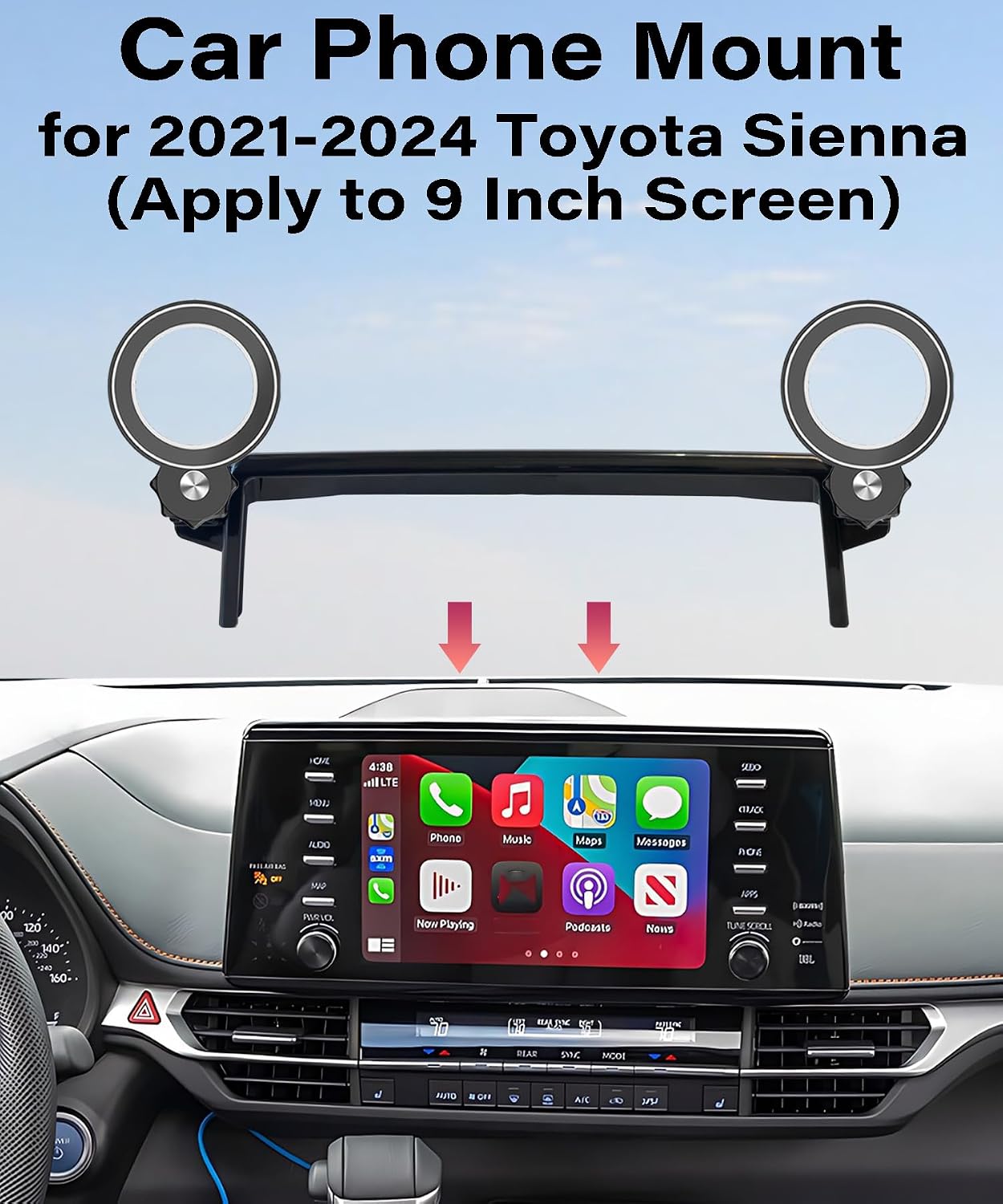 Car Phone Holder for 2021-2024 Toyota Sienna 9" Screen Accessories image 2