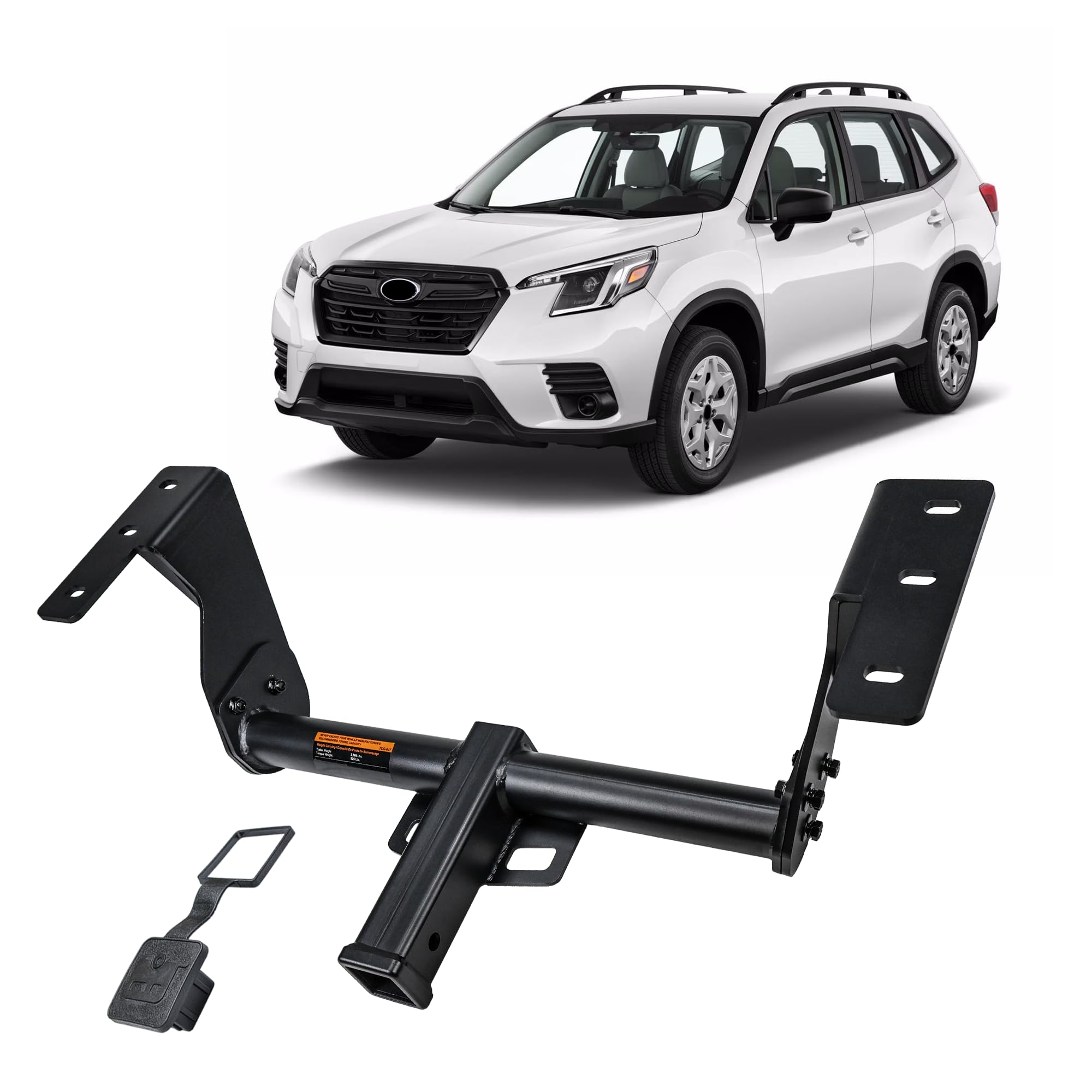 Photo 1 of Autekcomma Class 3 Trailer Hitch, 2-Inch Receiver Tow Hitch, Compatible with 2019-2026 Subaru Forester, Multi-Fit Hitch to Receive Ball Mount, Bike Rack, Cargo Carrier, Tow Hook Black Matte. 13409