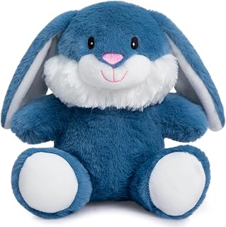 Easter Bunny Stuffed Animal Stuffed Bunny Plush Soft and Cuddly Stuffed Rabbit Easter Gift for Kids Baby Girls 10 inch Navy Blue