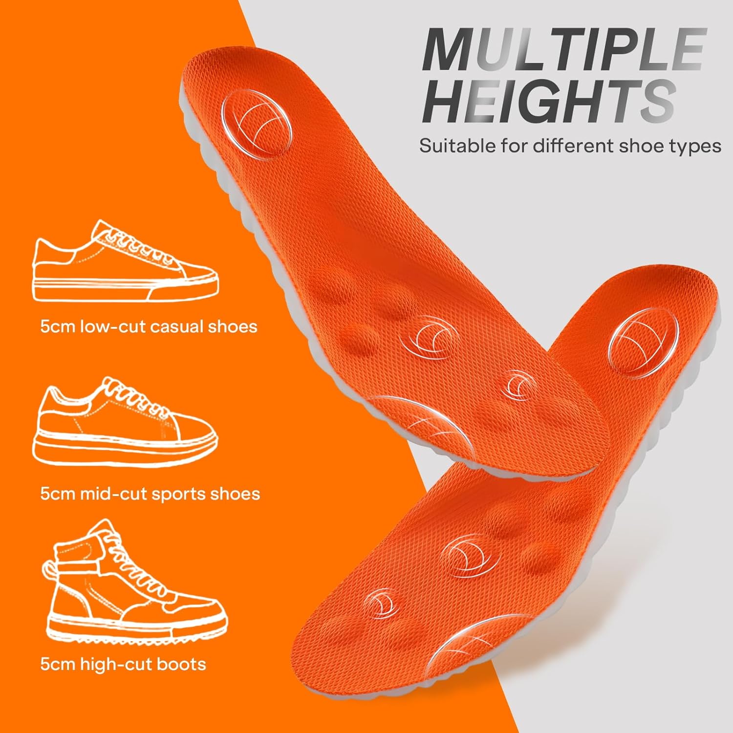 2026 New Steppers Insoles for Men & Women,4D Cloud Massage Memory Foam Insoles with Arch Support for All-Day Comfortable and Breathable (Men 10-11) - Image 7