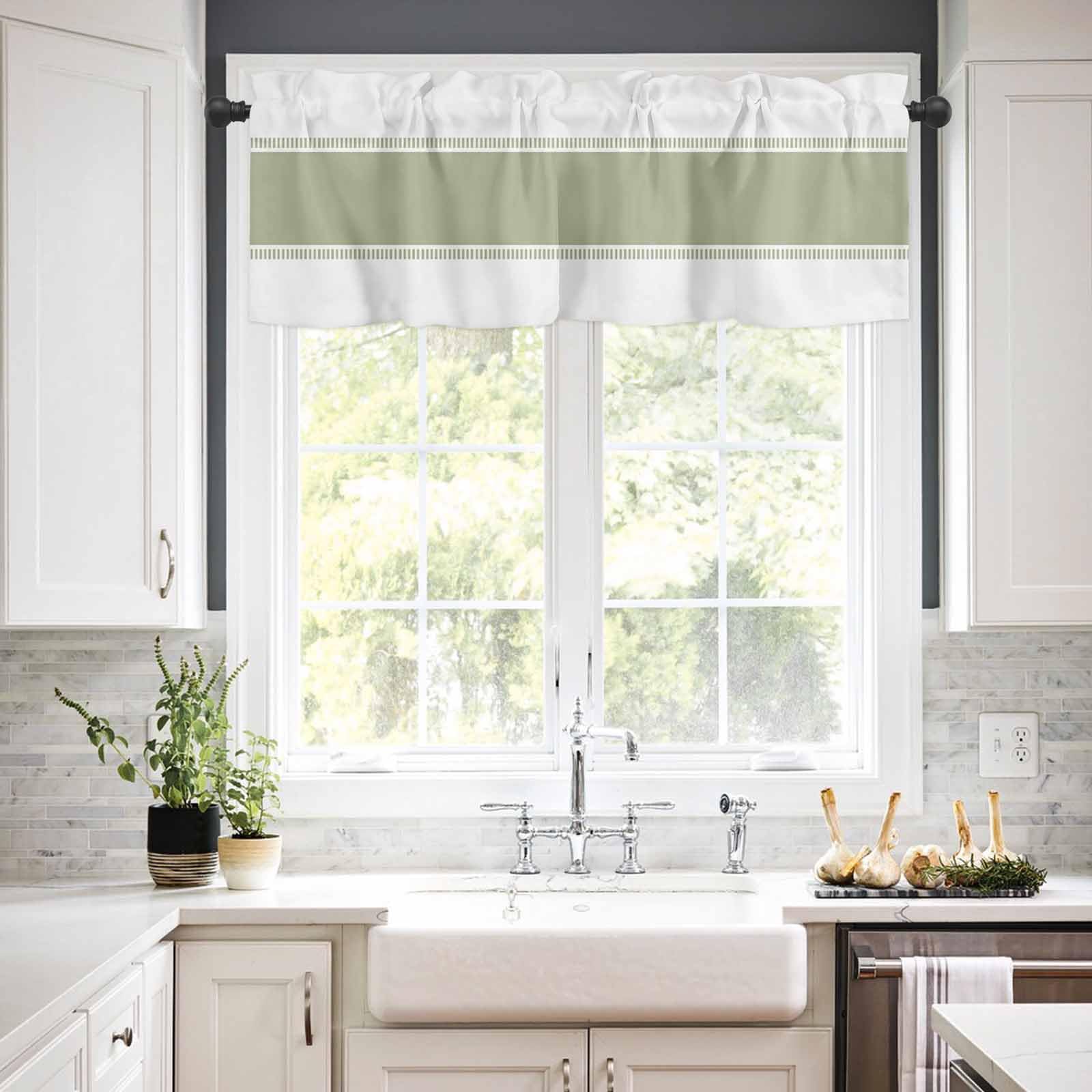 54x18 Inch Window Valance – Blackout Rod Pocket Curtain Panel For Kitchen, Bathroom, Small Windows
