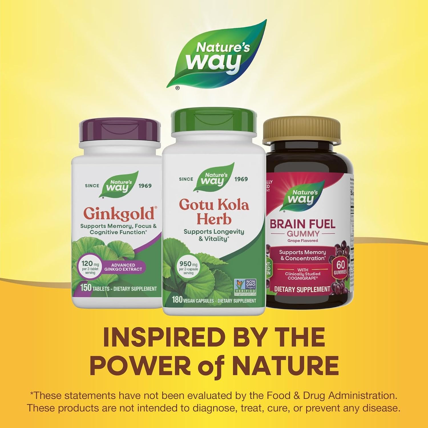 Nature's Way Gotu Kola Herb, Supports Longevity and Vitality*, 950 mg per 2-Capsule Serving, Non-GMO Project Verified, 180 Capsules (Packaging May Vary) - Image 7