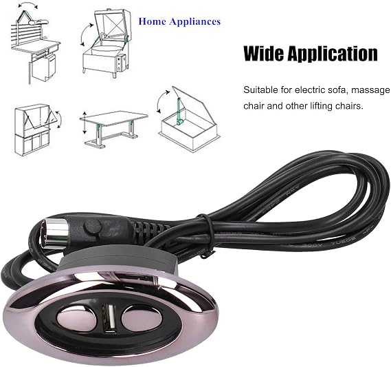 Handset Controller Hand Control Replacement, Chairs Power Recliners 2 Button 5 Pin Prong Remote Handset Controller Hand Control