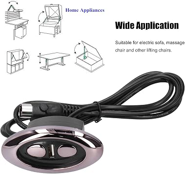Handset Controller Hand Control Replacement, Chairs Power Recliners 2 Button 5 Pin Prong Remote Handset Controller Hand Control