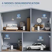 Vista 6 de AIRPLUS Deshumidificador de 4,500 pies cuadrados de 70 pintas para sótanos y hogar, con manguera de drenaje, eficiente, energía, con doble