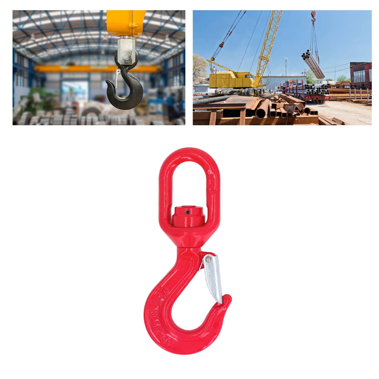 KUIDAMOS 2 Ton Hook, Alloy Steel Lifting Hook, 360 Degree Hoist Hook Crane Hook for Crane Hoist, with 2T Load Capacity