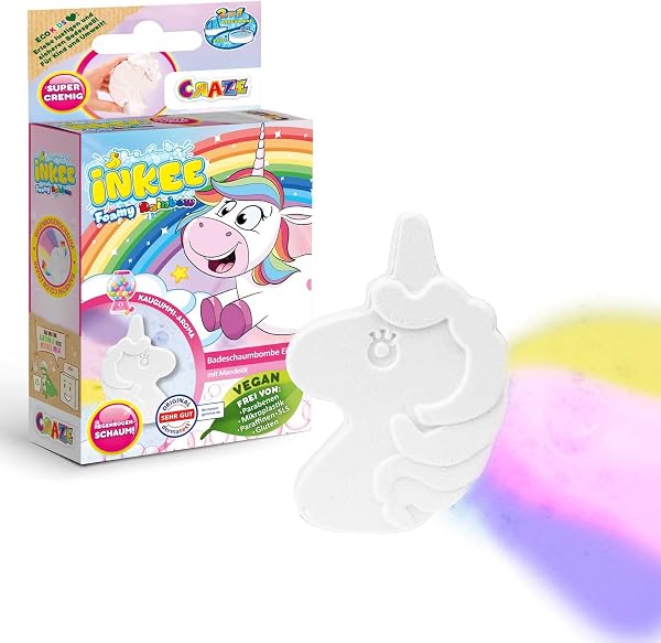 INKEE Bombe de Bain Foamy Licorne avec Parfum de Chewing Gum