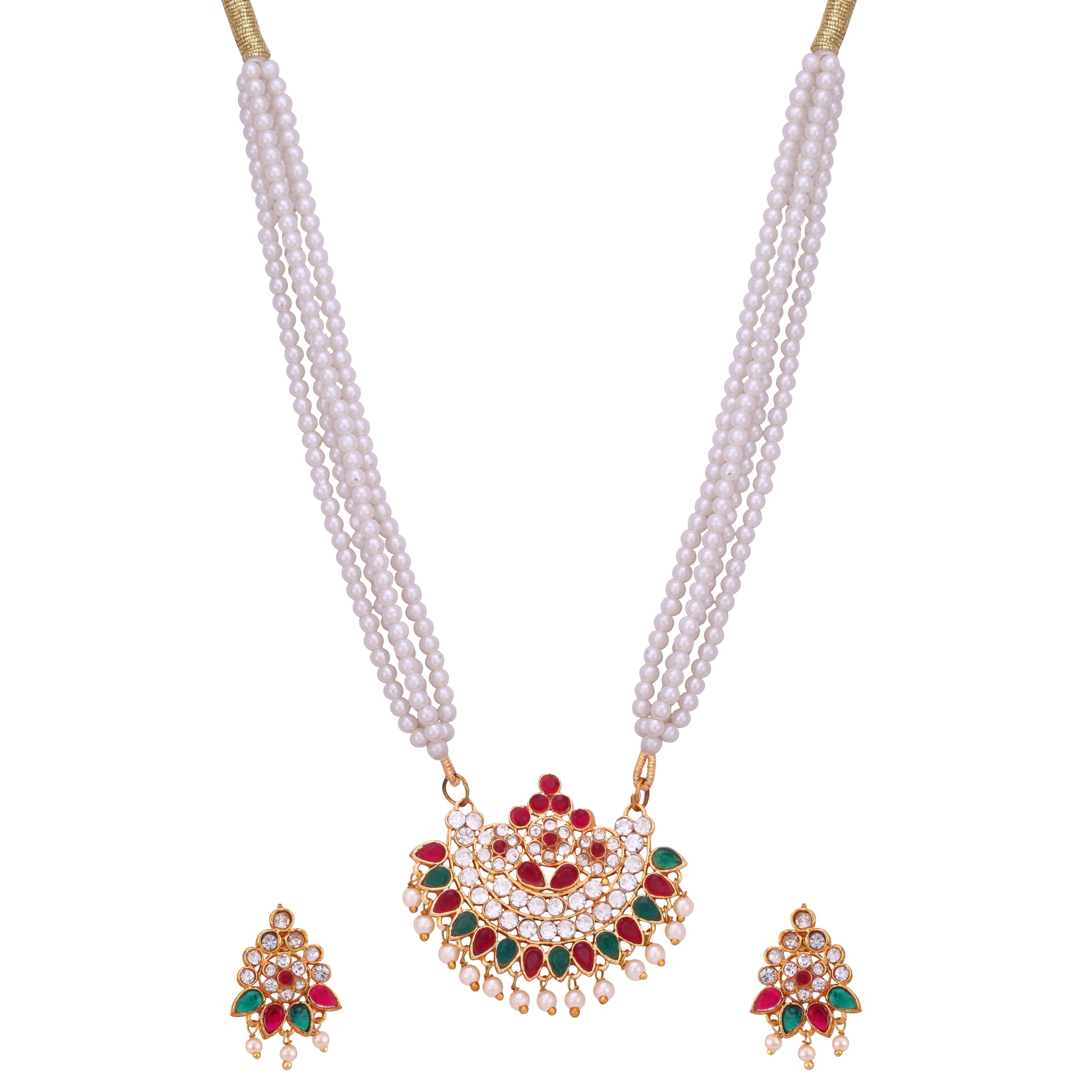 Traditional Maharashtrian Jewellery Set: Gold-Plated Tanmani Chinchpeti Necklace Earrings Bugadi Press Nath Pearls Moti Perfect for Weddings and Festivals Tanmani Set (B0CQ7S4W85) Amazon Price History, Amazon Price Tracker
