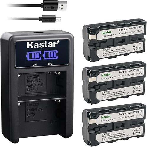 Miniatura 7 de Kastar Cargador de batería USB NP-F570 LED2 compatible con Feelworld F5 Pro, F5 Pro V2, F5 Pro V3, S55, F6 Plus, FT6 FR6, F7 Pro, monitor de campo