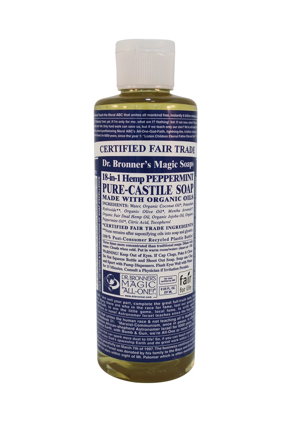Dr. Bronner's Magic Soaps: Liquid Castile Soap, Peppermint 8 oz (2 pack)