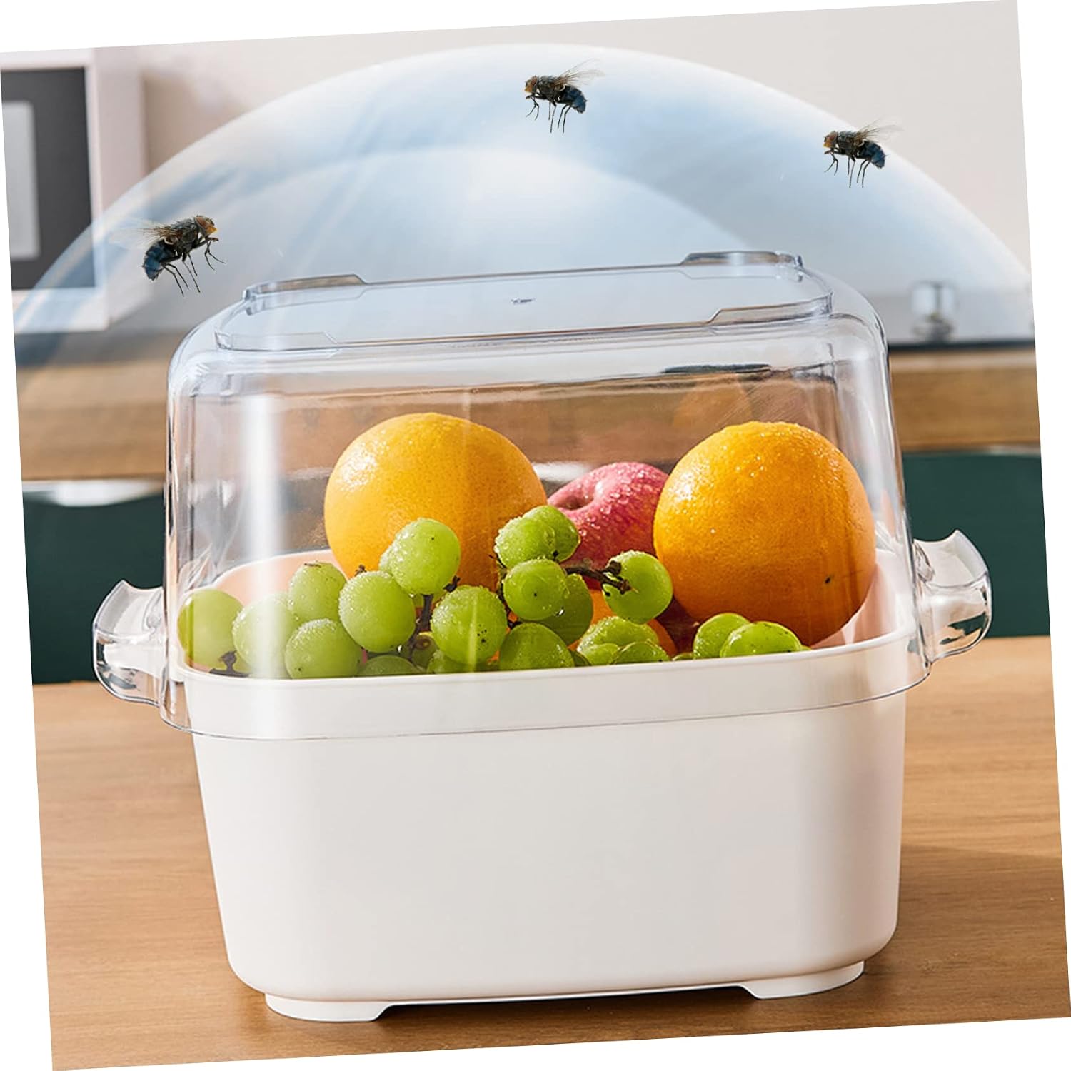 Healifty Double Layer Draining Basket Household Strainer Basket for Kitchen Wear-Resistant Vegetable Drain Container 1PCS Collapsible Fruit Strainer for Food Prep