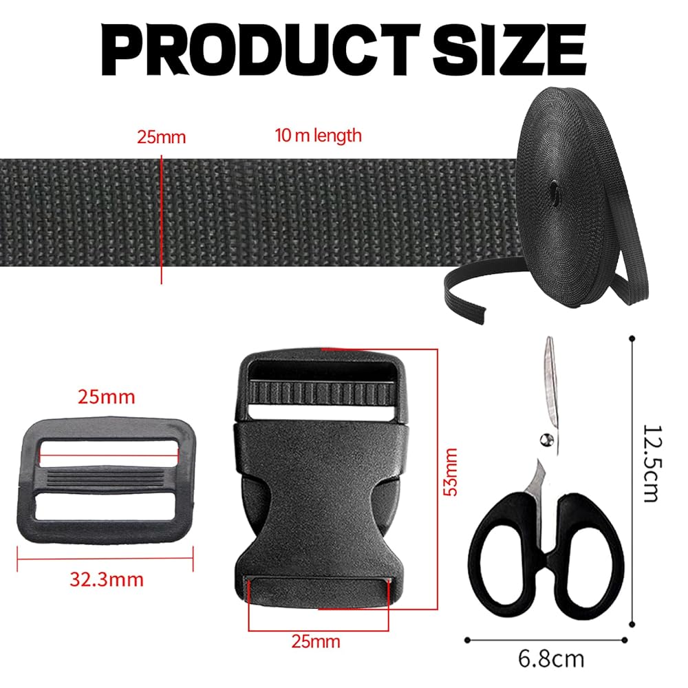 5m Fettuccia Nylon 30mm Con Fibbie - Kit Per Fai Da Te, Collari Cani, Zaini, Cinture - Foto 4