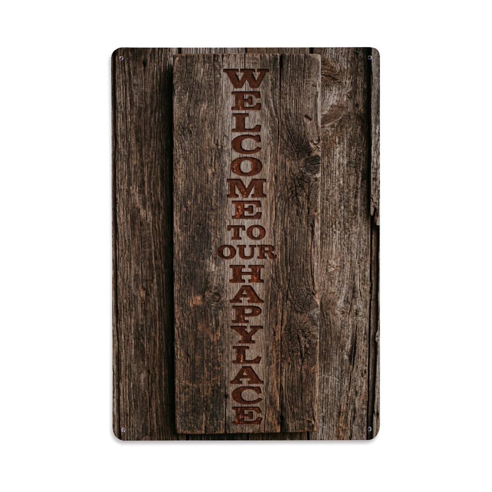 Rustic Welcome Farmhouse Living Vintage Metal Tin Sign Plaque Wall Decor for Cafe, Club, Garden Metal Poster 8x12Inch