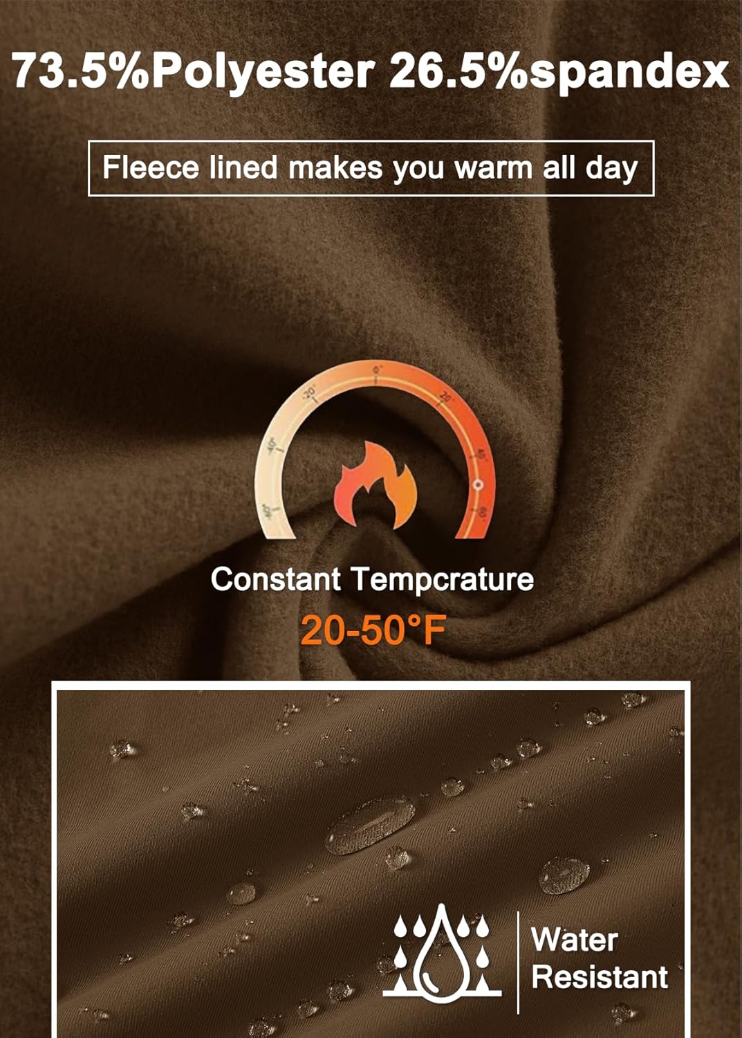 MAGCOMSEN Women's Fleece Lined Pants with Pockets Wide Leg High Waisted Work Pants Winter Thermal Casual Yoga Sweatpants - Image 4