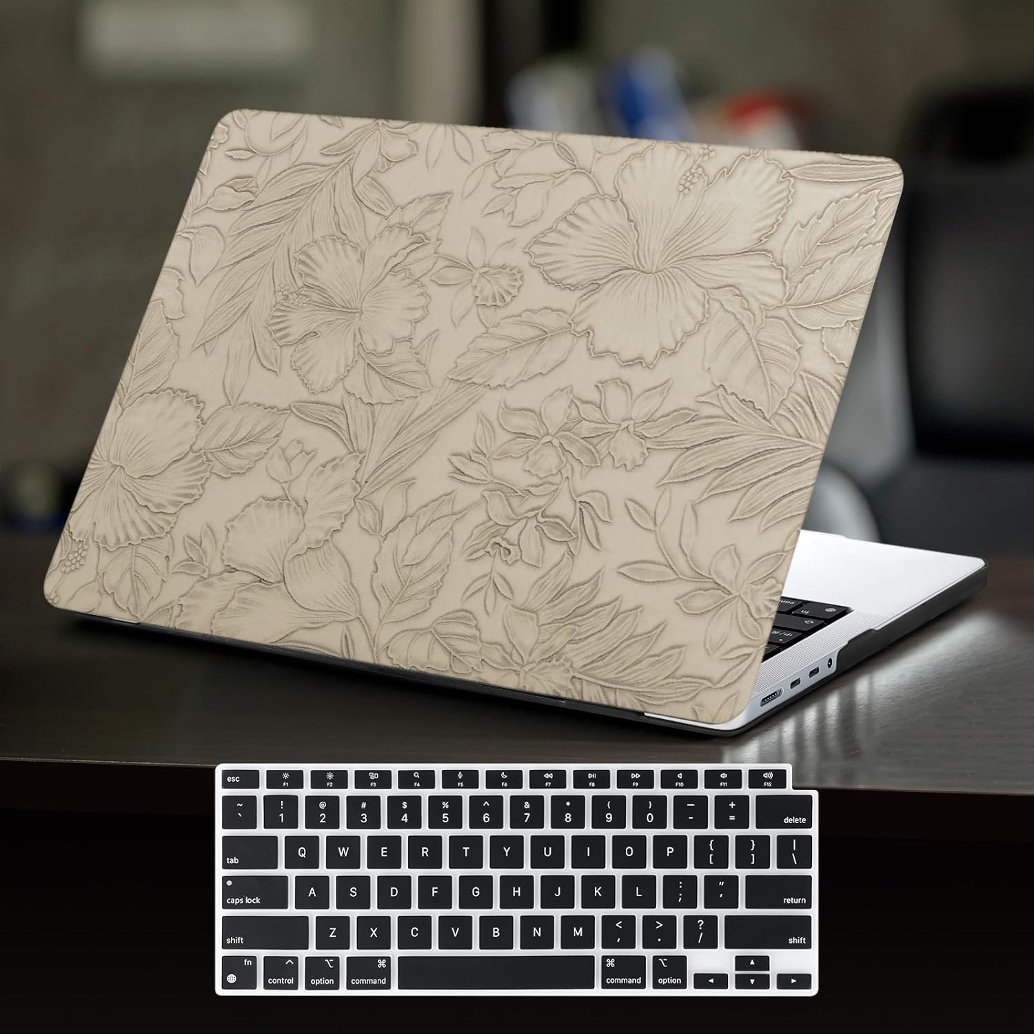DTangLsm for MacBook Pro 14 inch Case 2026 M5, 2025 2024-2021 M4 M3 M2 M1 A3426 A3427 A3434 A3112 A3185 A3401 A2918 A2992 A2779 A2442 Pro Max, Textured Retro Leather Hard Case & Keyboard Cover, Blue