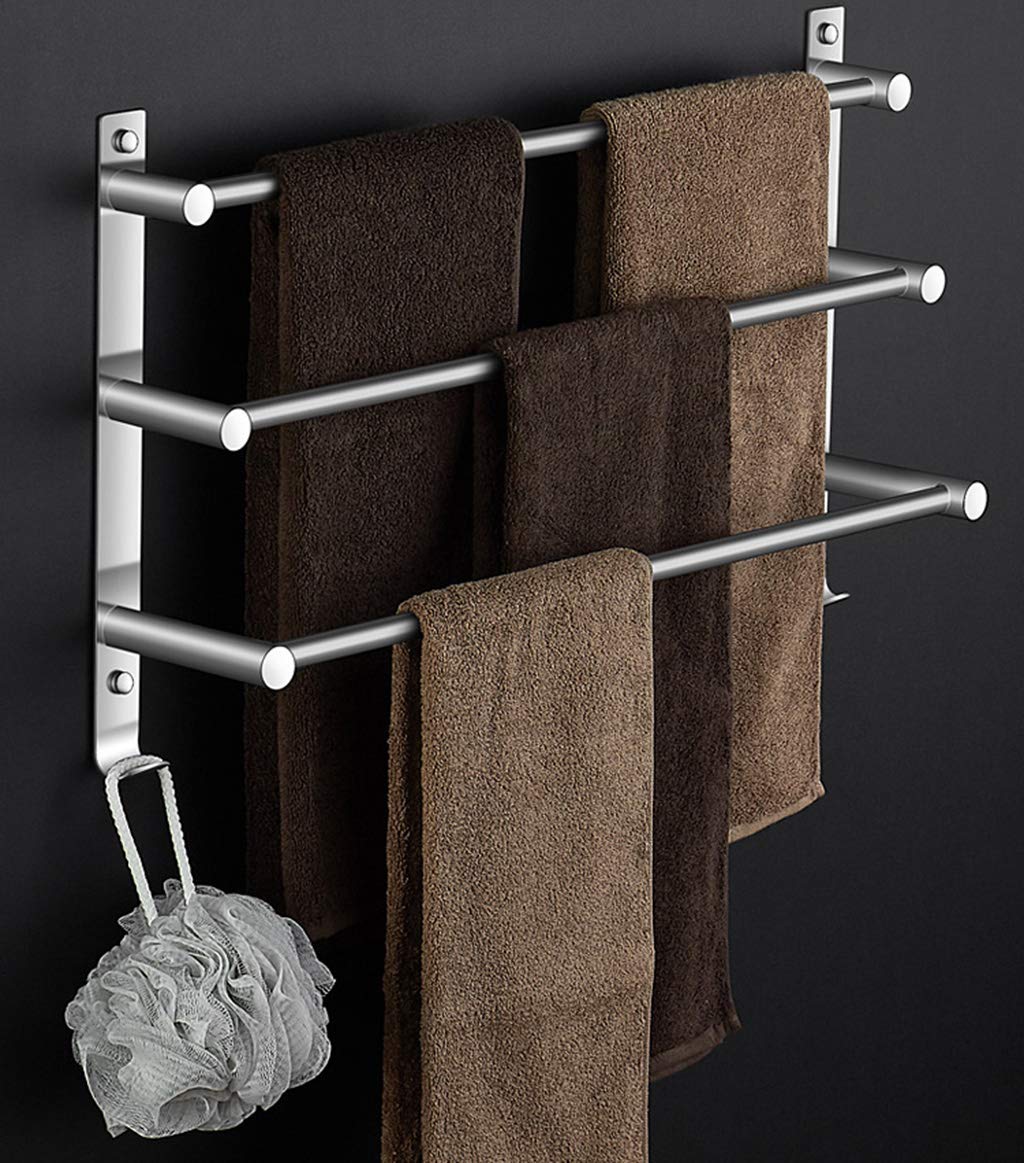 DREI-Bar-Handtuchhalter an der Wand Handtuchhalter mit Zwei U-förmigen Haken, für Küche Bad Toilette Hotelbüro 60 cm (Größe: 50 cm)