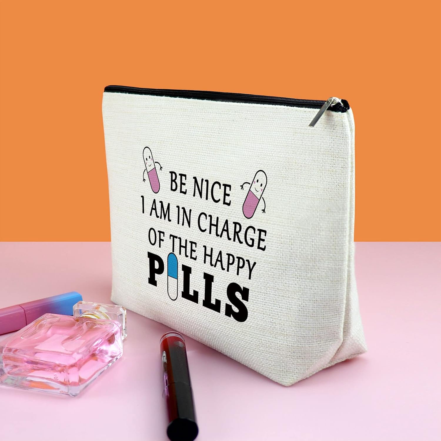 Pharmacy Technician Gifts for Women Makeup Bag Pharmacy Graduation Gift for Student Christmas Birthday Present Cosmetic Bag for Nurse Practitioner Nursing Student Appreciation Present for Pharmacist image 3
