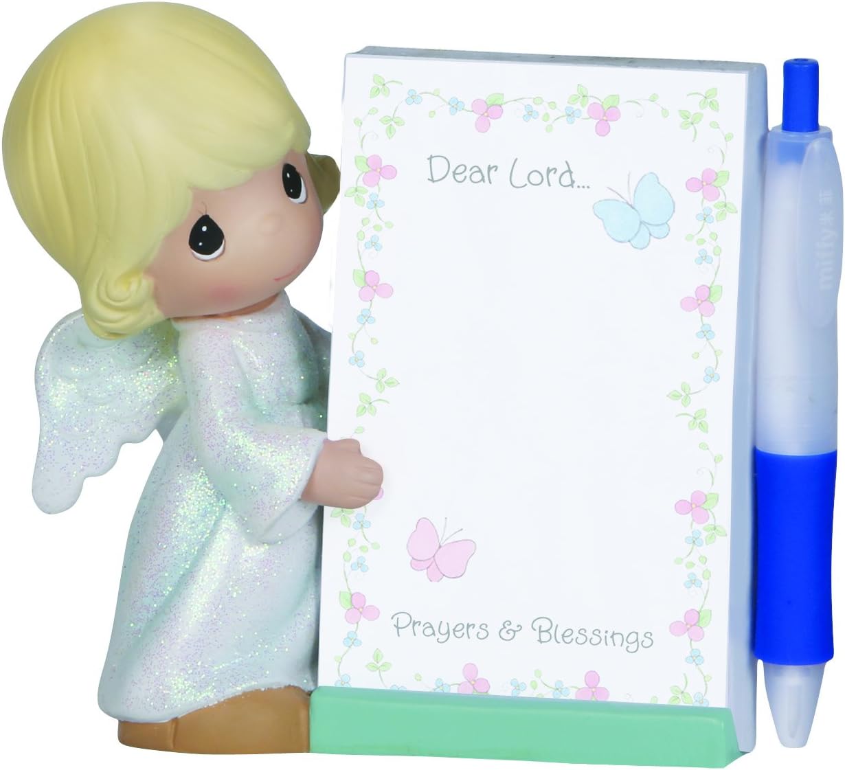 Precious Moments Angel Figurine with Notepad and Pen, Set of 3