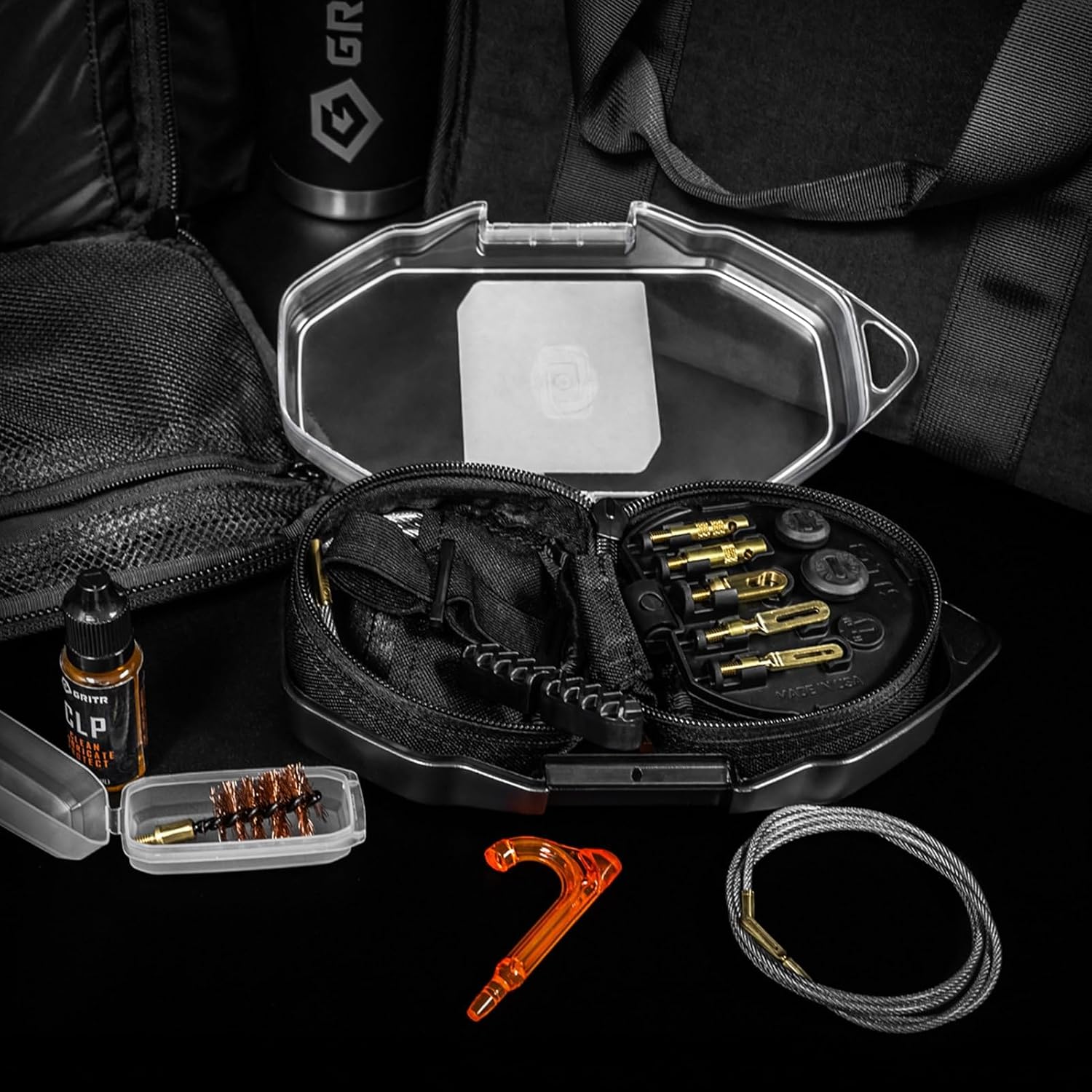 GRITR Gun Cleaning Kit for Handguns, Rifles & Shotguns – Cleaning Brushes, Patches & FP-10 Lubricant Elite CLP