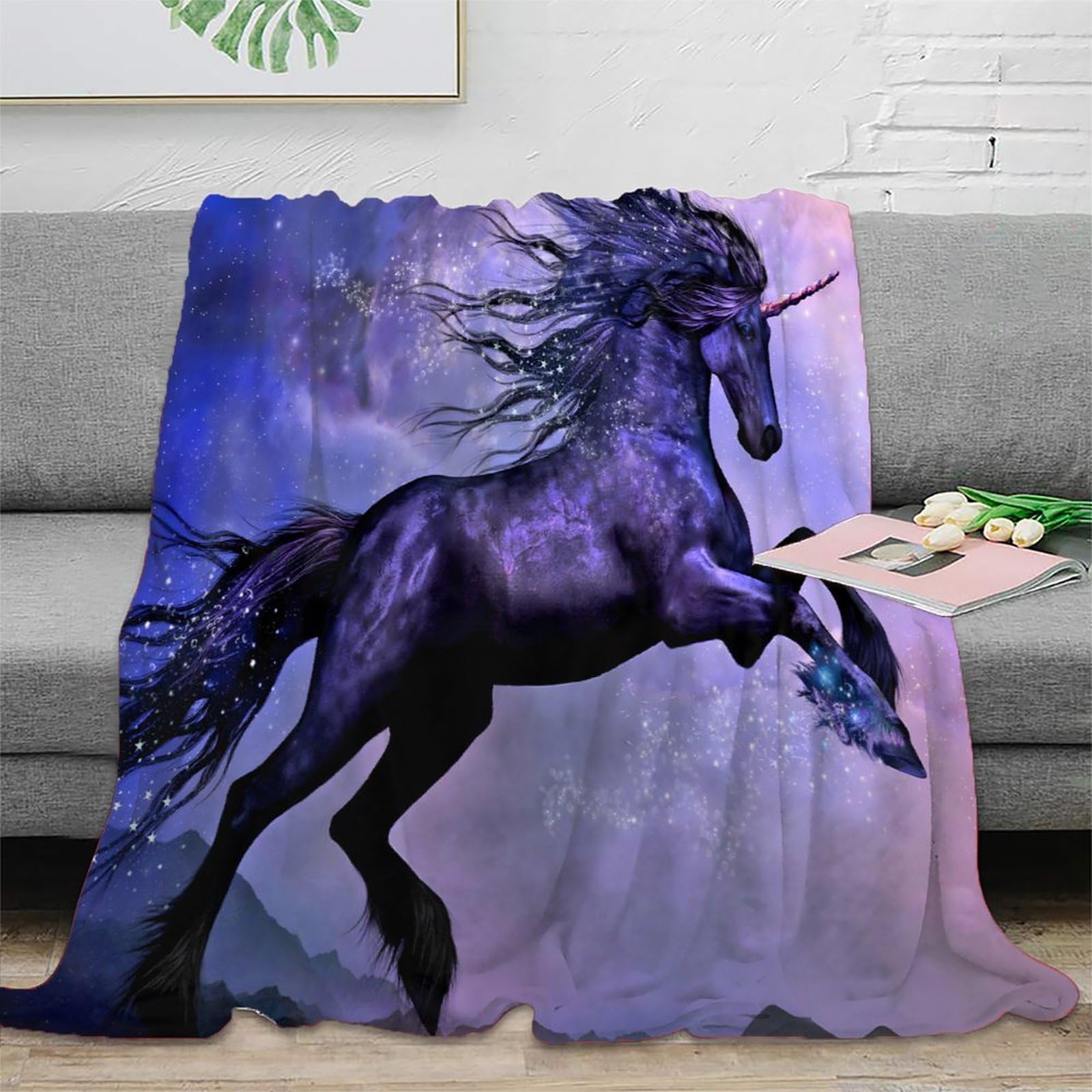 Couverture Licorne Cadeau original pour parents et grands-parents plaid doux 150x200cm