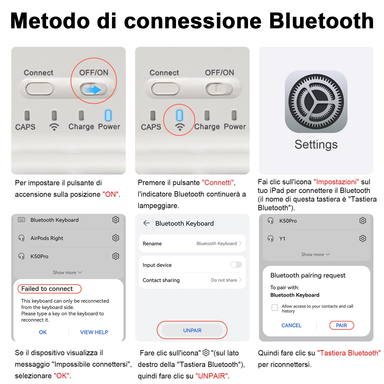 LAMA Custodia con Tastiera per iPad 11th A16 11" 2025, iPad 10th Gen 10.9" 2022, Custodia Protettiva Sottile con Tastiera Bluetooth Wireless Staccabile e Portapenne Blu