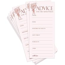 Wedding Advice and Wishes Cards for Newlyweds, 25 Pack, Pink, 4 x 9 Inch
