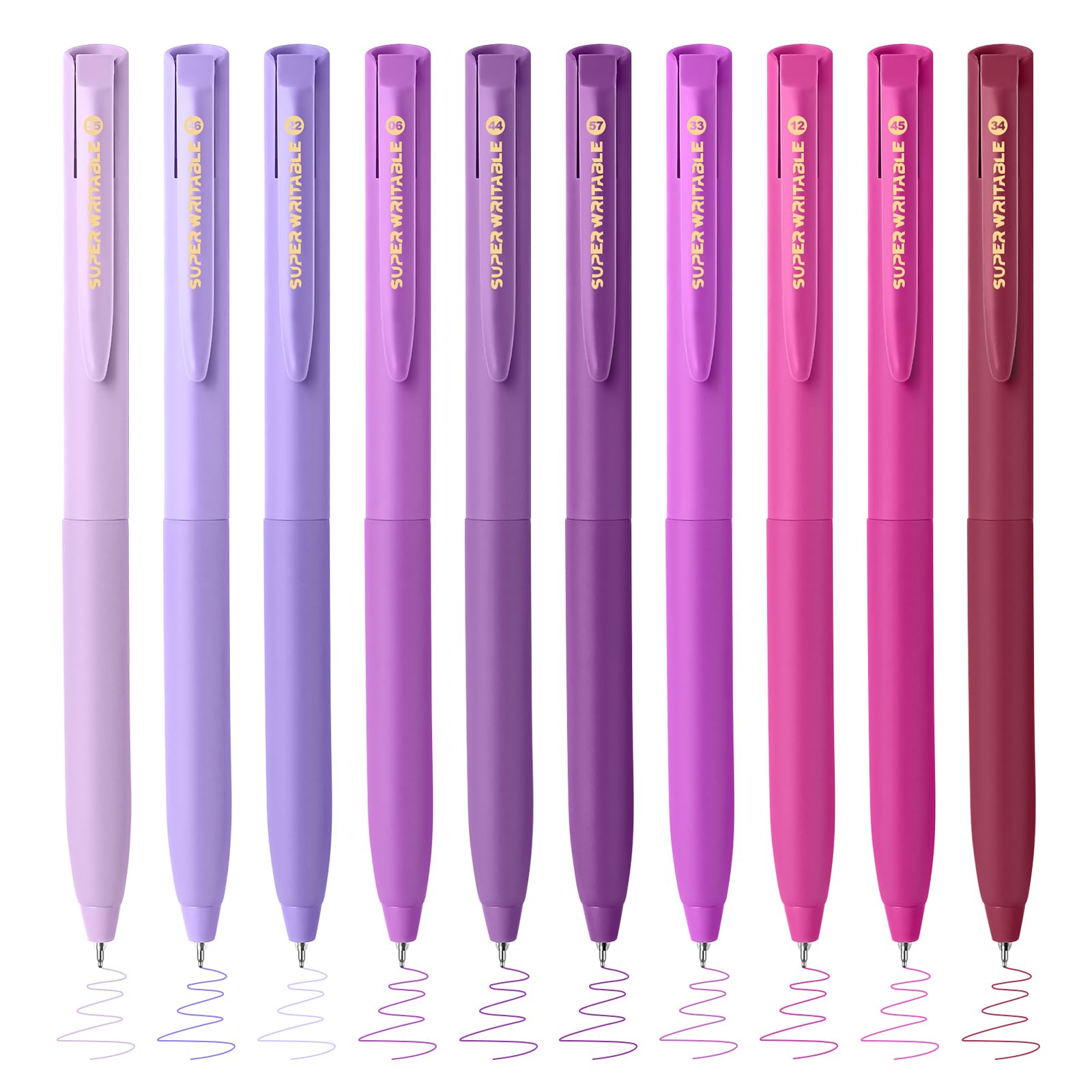 Valtiner 10 Pcs Assorted Color Gel Pens for Journaling, 0.5 mm Fine Point Pen Set Retractable, Quick Dry Smooth Writing Colored Ink, Aesthetic Office