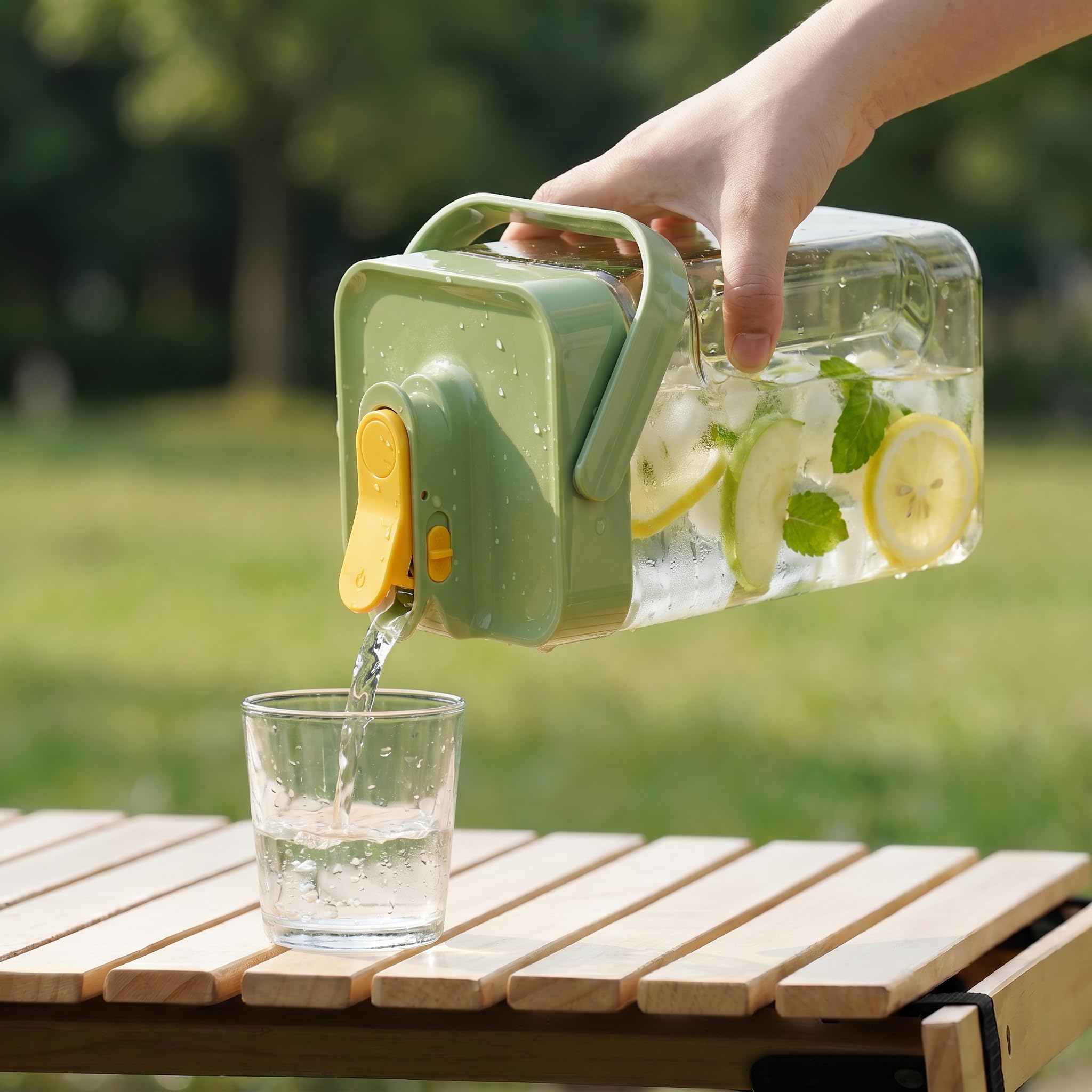 SKYHEART 4L Square Water Jug with Handle & Flip Pour Spout | Leakproof | Transparent Water Tank-image-2