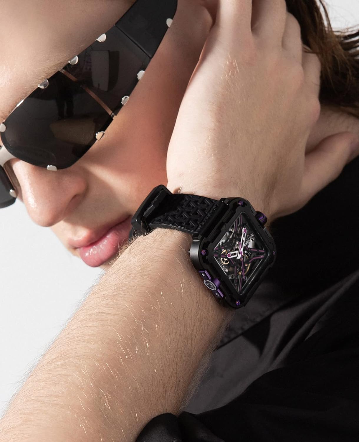 CIGA Design Mechanical Automatic Watch X Series SUV Inspired Anti-Shock Design Sapphire Crystal Analog Skeleton Watches with Silicone and Nylon Strap Fashion Wrist Accessories Gift...