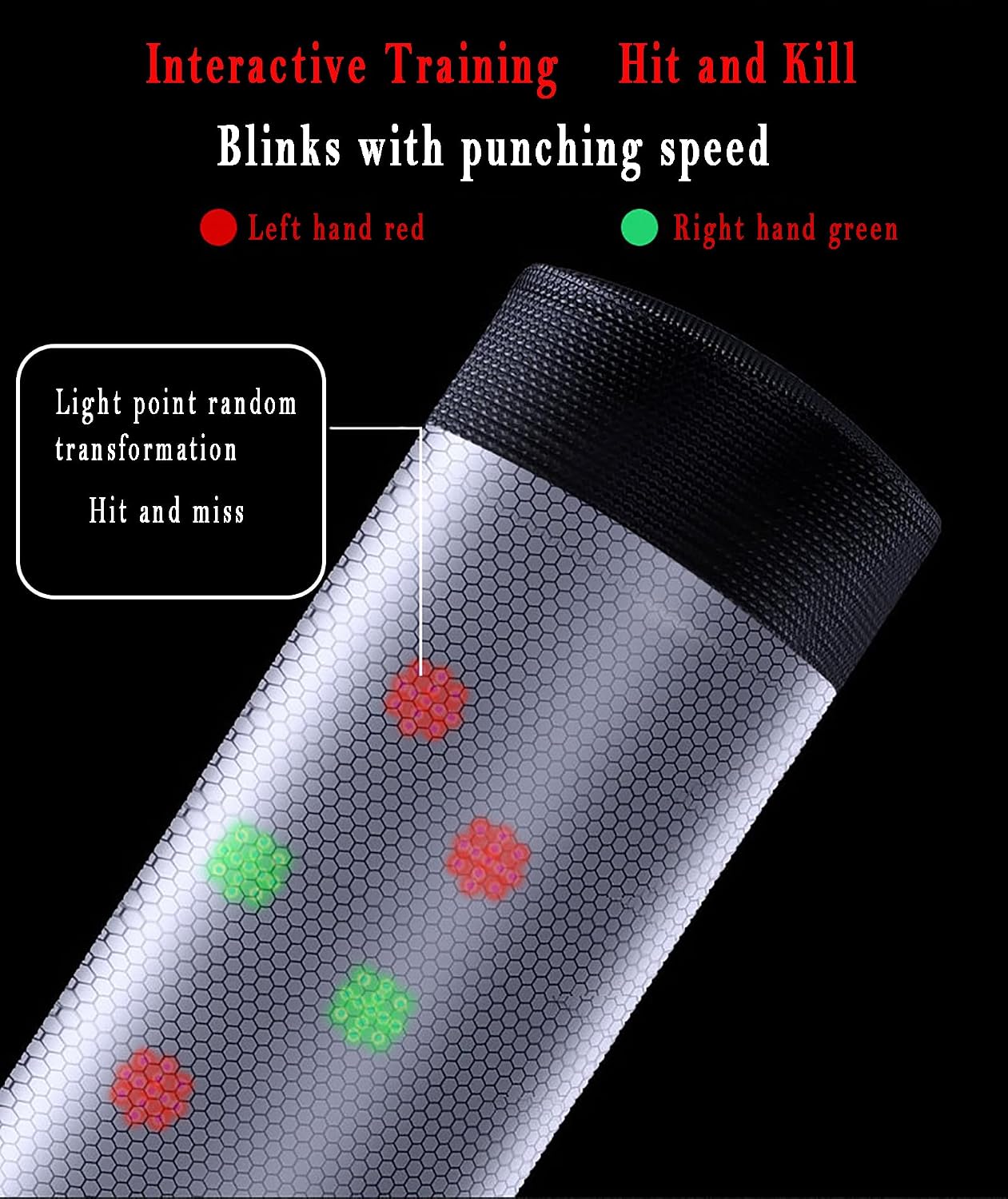 Smart Boxing Punching Bag, Electronic Music Boxing Training Equipment with Touch Screen, 4 Training Modes, Interactive Training Sandbag