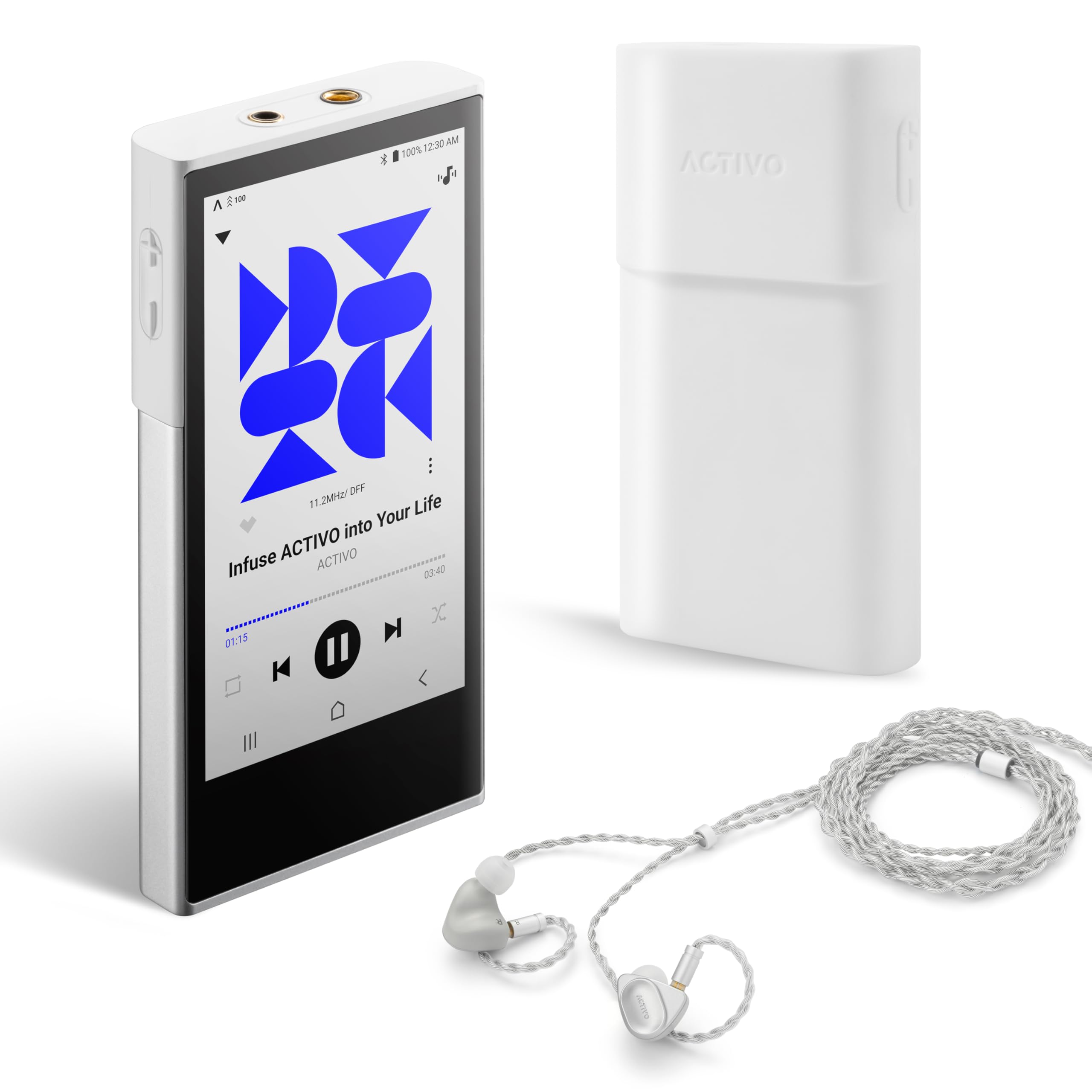 Activo P1 Lecteur Audio Numérique Kit Démarrage avec Écouteurs Volcano et Étui Protection