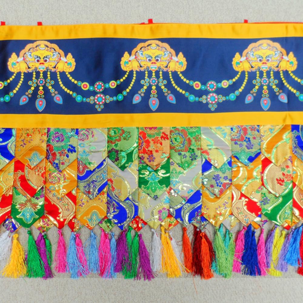 Xzeit Die Flagge des Buddhismus, die Flagge Tibets, 1 m tibetisch-buddhistische Tempeldekoration, Heimtextilien, Tempeldekoration, Tisch, Wandzaun