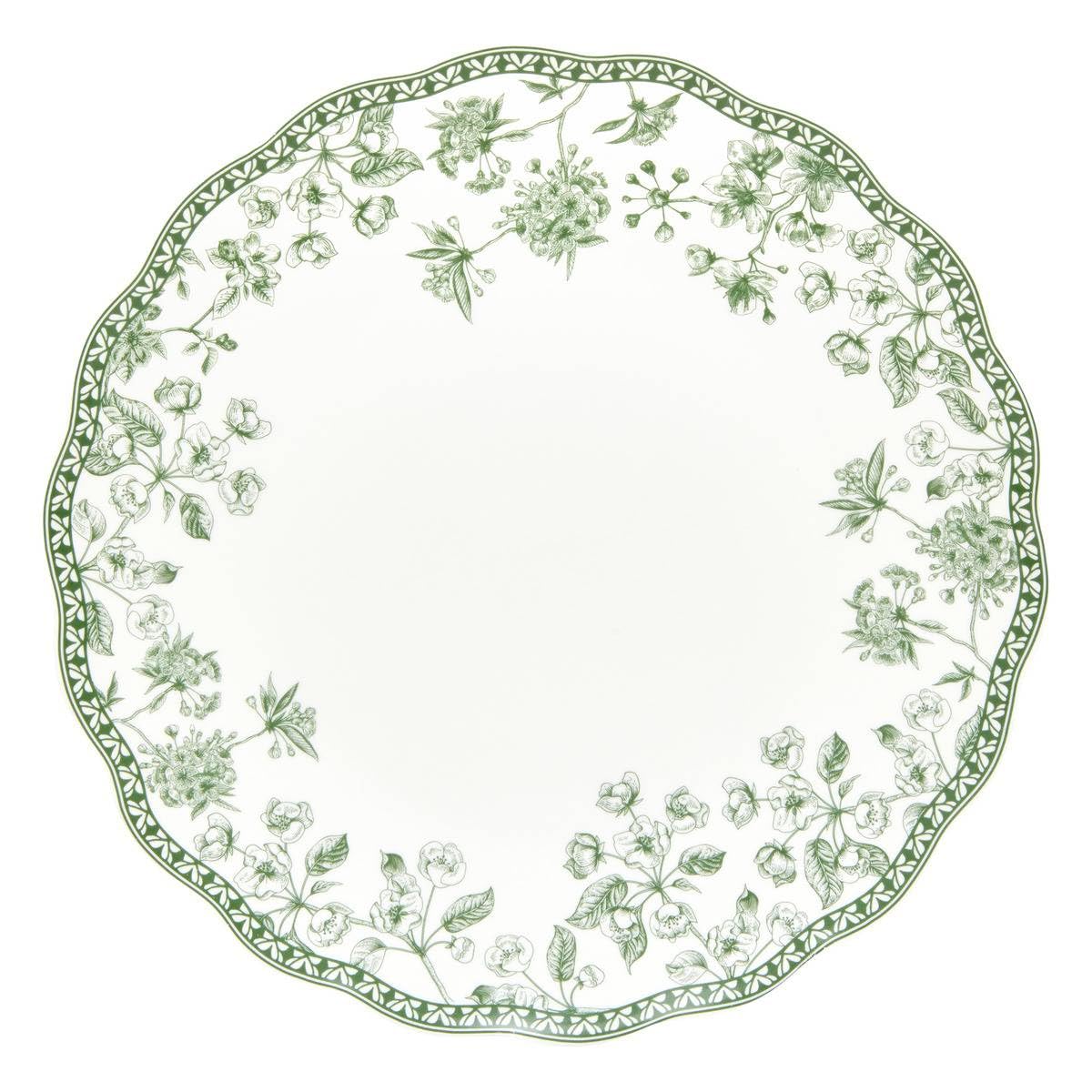 Atmosphera - Lot de 6 assiettes plates lisière ronde d.27cm vert
