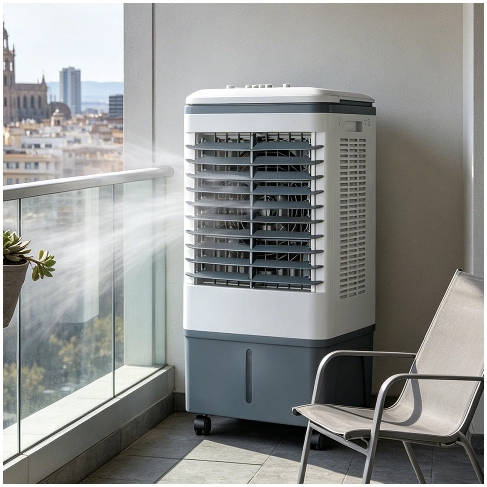 Air Cooler & Evaporative Fan Portable, 120° Auto Swing, 360° Smooth Casters, 20L Tank, 3 Speeds, 1177 CFM, Windowless, Energy Efficient, for Home & RV