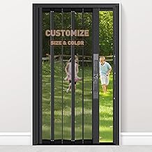 MAGZO Custom Aluminum Retractable Screen Door for Single Door, Heavy Duty Aluminum Frame Tear Resistant Mesh Security Door Screen with Lock, No Drilling Easy Assemble for Front, Back, Patio Door