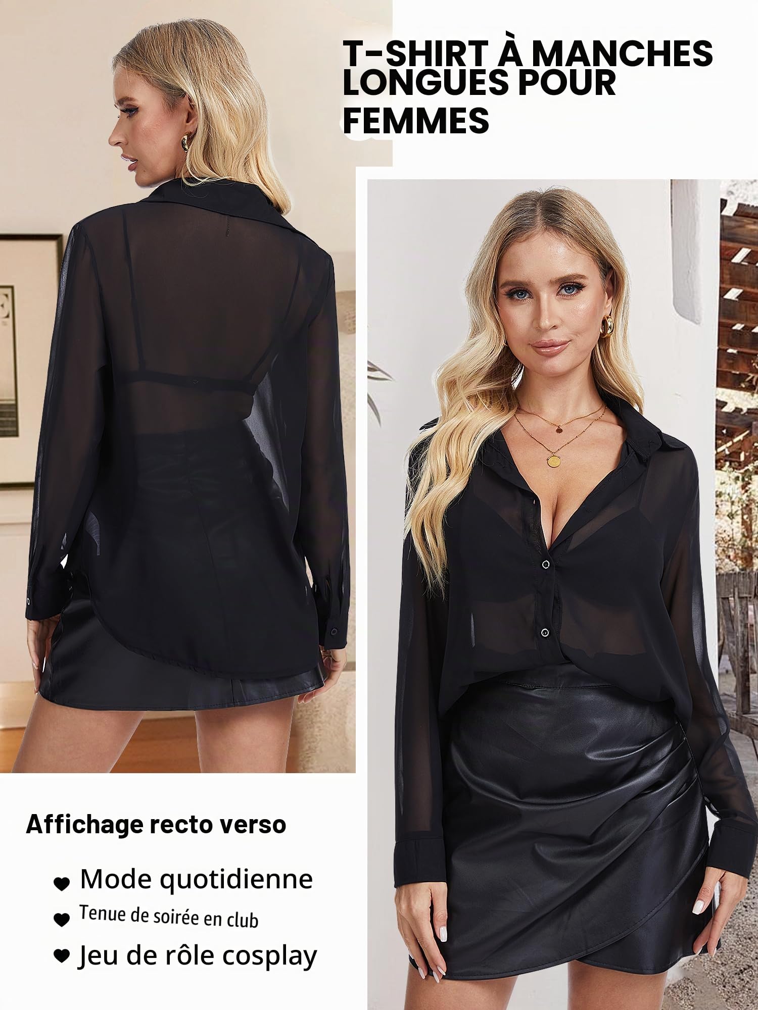 Chemisier pour Femme Chemise élégante Chemise Classique légère pour Femme, Chemises à Manches Longues pour Femme avec Patte de Boutonnage, Tailles S-XXL