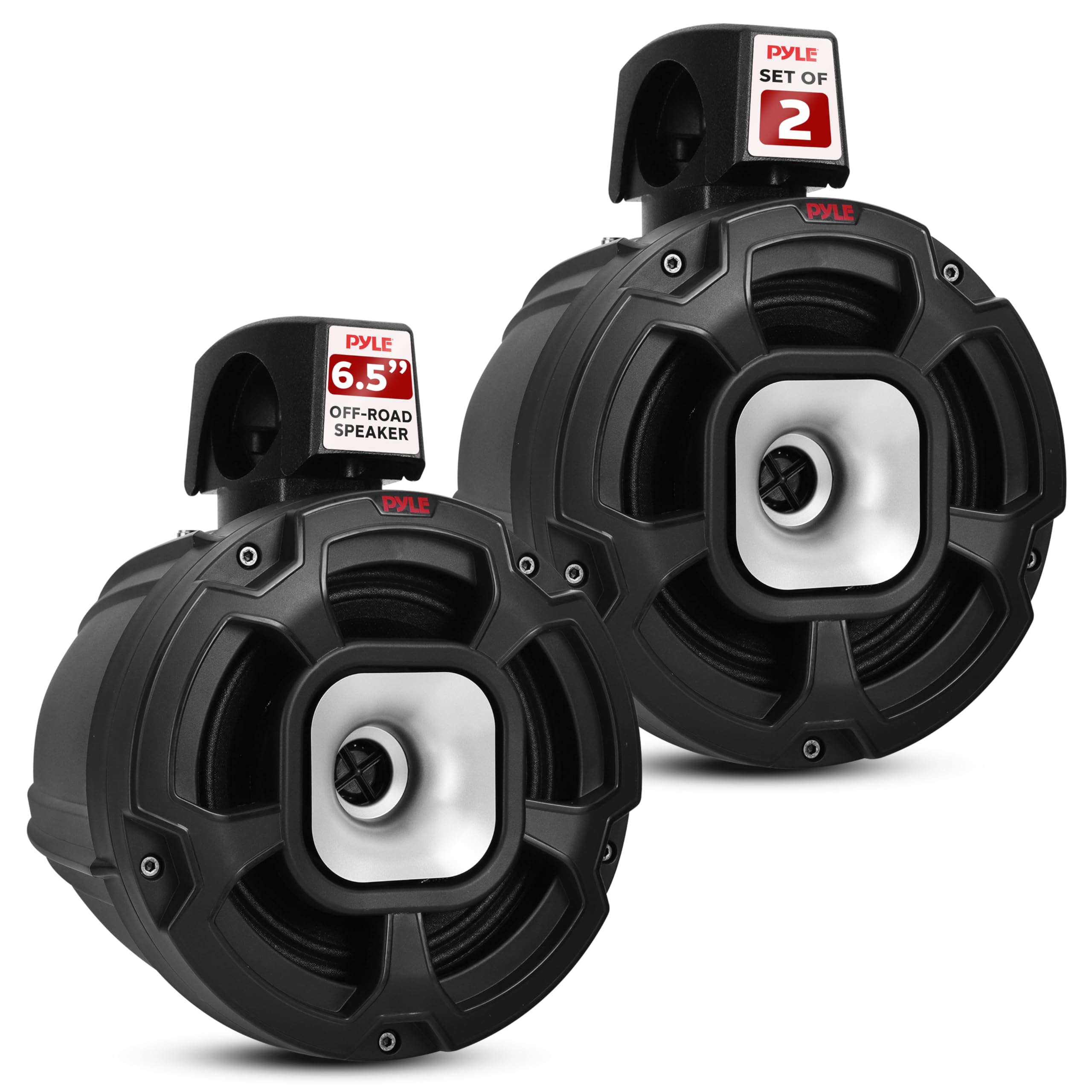 Pyle Waterproof Speakers Setup, 6.5" Outdoor Speaker Pair with 1300 W Power, UTV Sound for Off-Road Use, Marine Setup for Boats, Wired Audio System for ATV and All-Terrain Entertainment-image-47