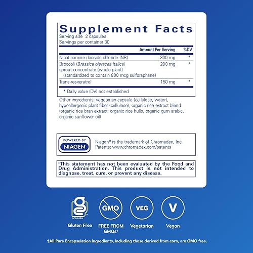 Miniatura 2 de Pure Encapsulations Suplemento NR Longevity NAD  Apoya el envejecimiento saludable, reposición de NAD+, función mitocondrial, con NIAGEN  Sin