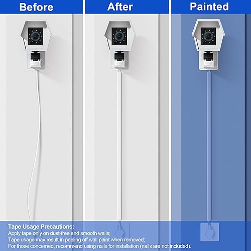 Miniatura 7 de Pared oculta de cable para un cable, cubiertas de cable de 136 pulgadas para cables en la pared, cubierta de cable de pared fácil de instalar,