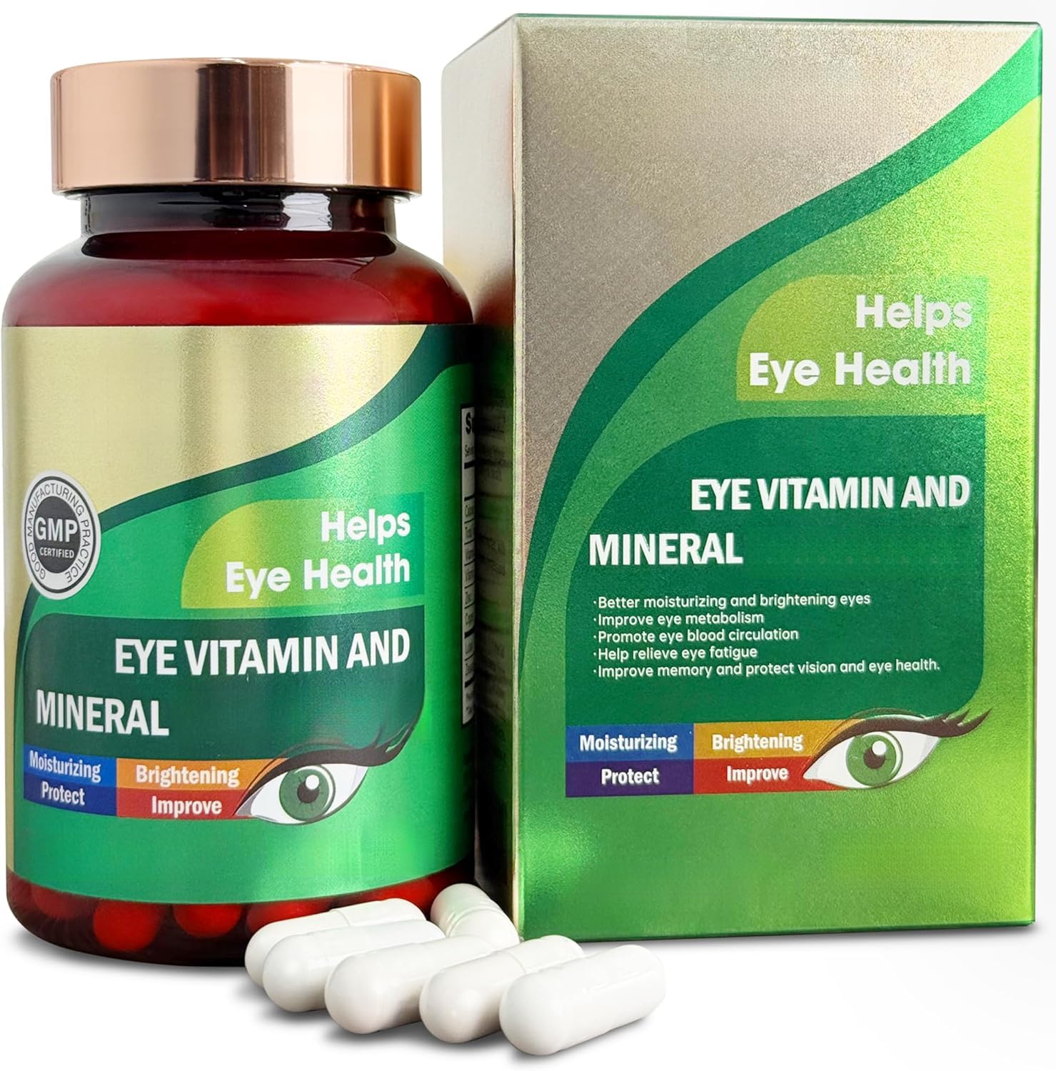 Vitamine per gli occhi con luteina e zeaxantina | Creato con estratti vegetali naturali per un uso quotidiano incentrato sul benessere.