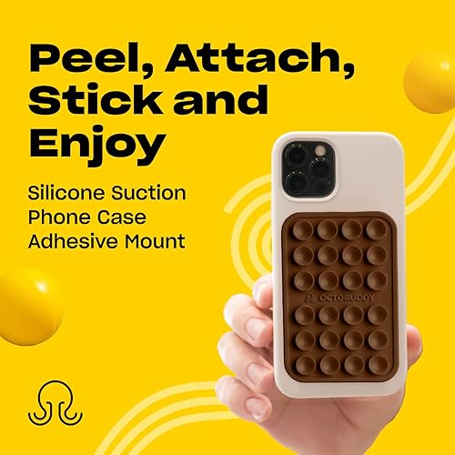 Miniatura 25 de OCTOBUDDY Classic MAX - Funda adhesiva de silicona con succión para teléfono - Manos libres, soporte de agarre fuerte para selfies y videos