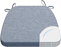 Vista 11 de AAAAAcessories - Cojines para silla en forma de D, 2" de espesor, almohadillas para sillas de comedor con lazos y removibles, cubierta lavable a